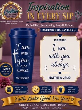 Inspirational Faith 16 oz Reusable Cup with Lid